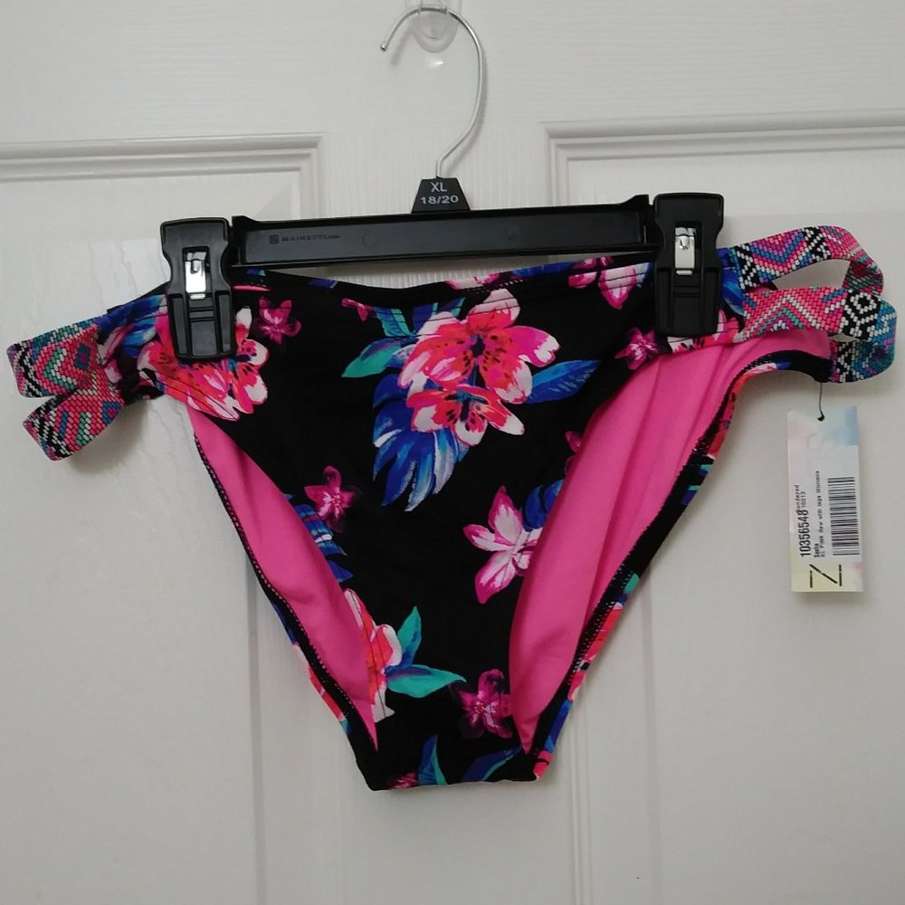 Hipster Floral Bikini Swim Bottom XL